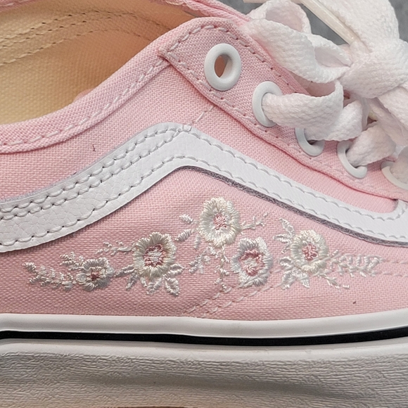 Vans Pink Floral Sneakers Sz 8.5 - Picture 2 of 5